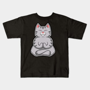 Yoga Cat Meditating Zen Cat Kids T-Shirt